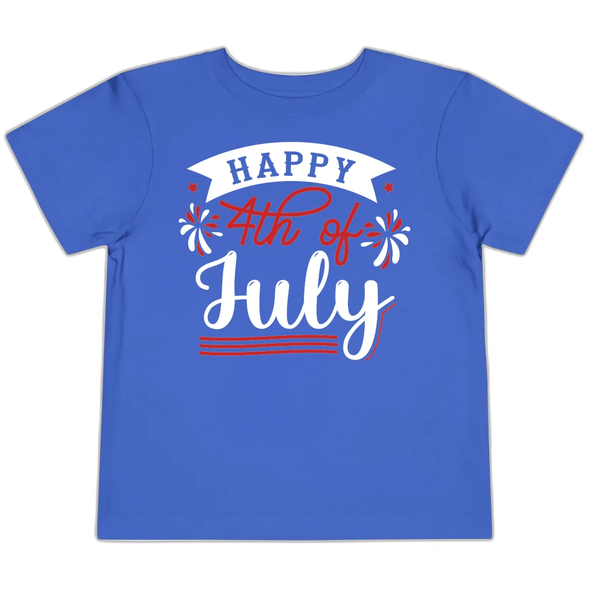 Happy Fourth Of July Celebration Design Toddler T-Shirt in True Royal