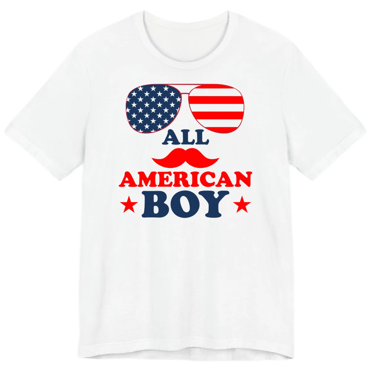 All American Boy Patriotic Aviator Design Premium T-Shirt in White