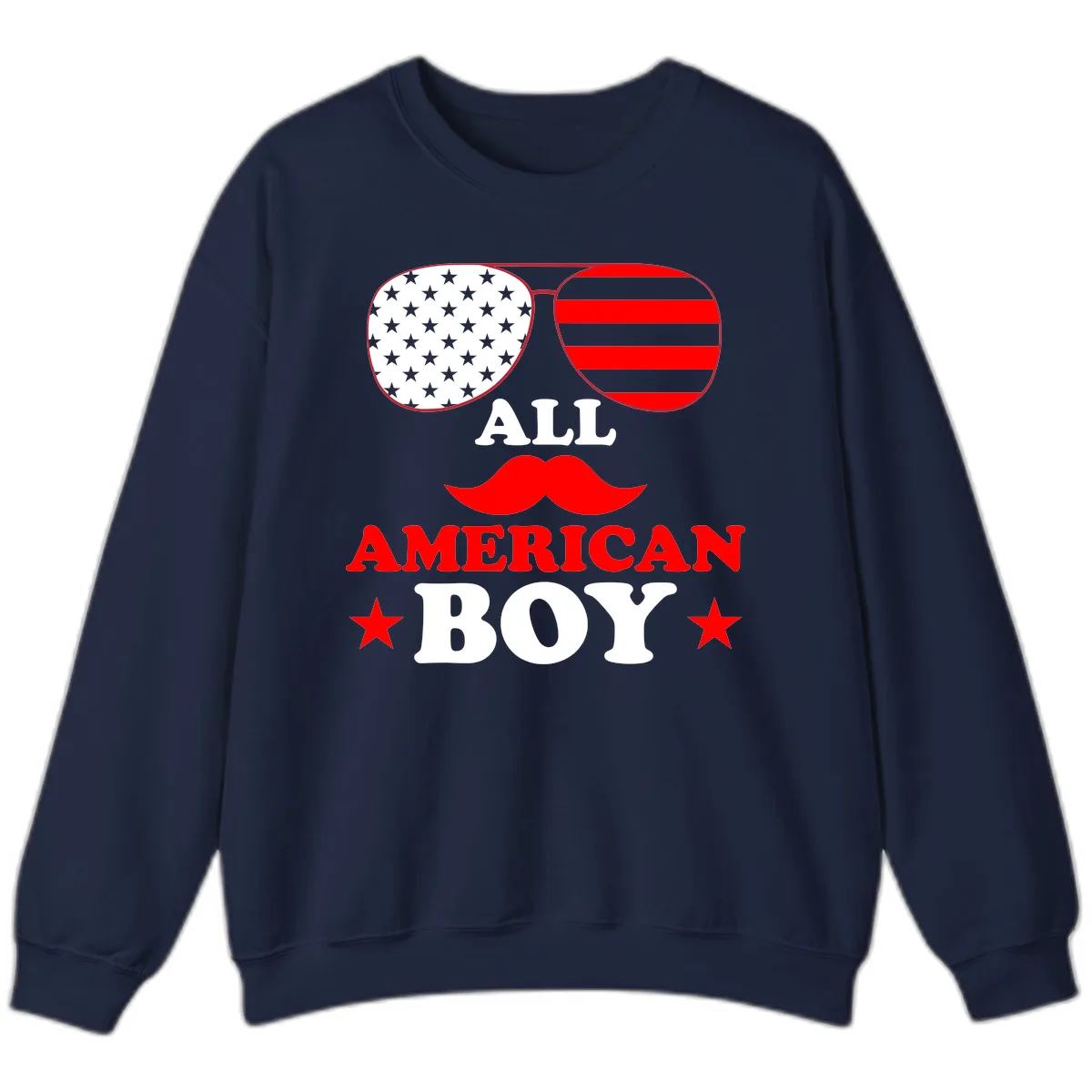 All American Boy Patriotic Aviator Design Sweatshirt in Navy