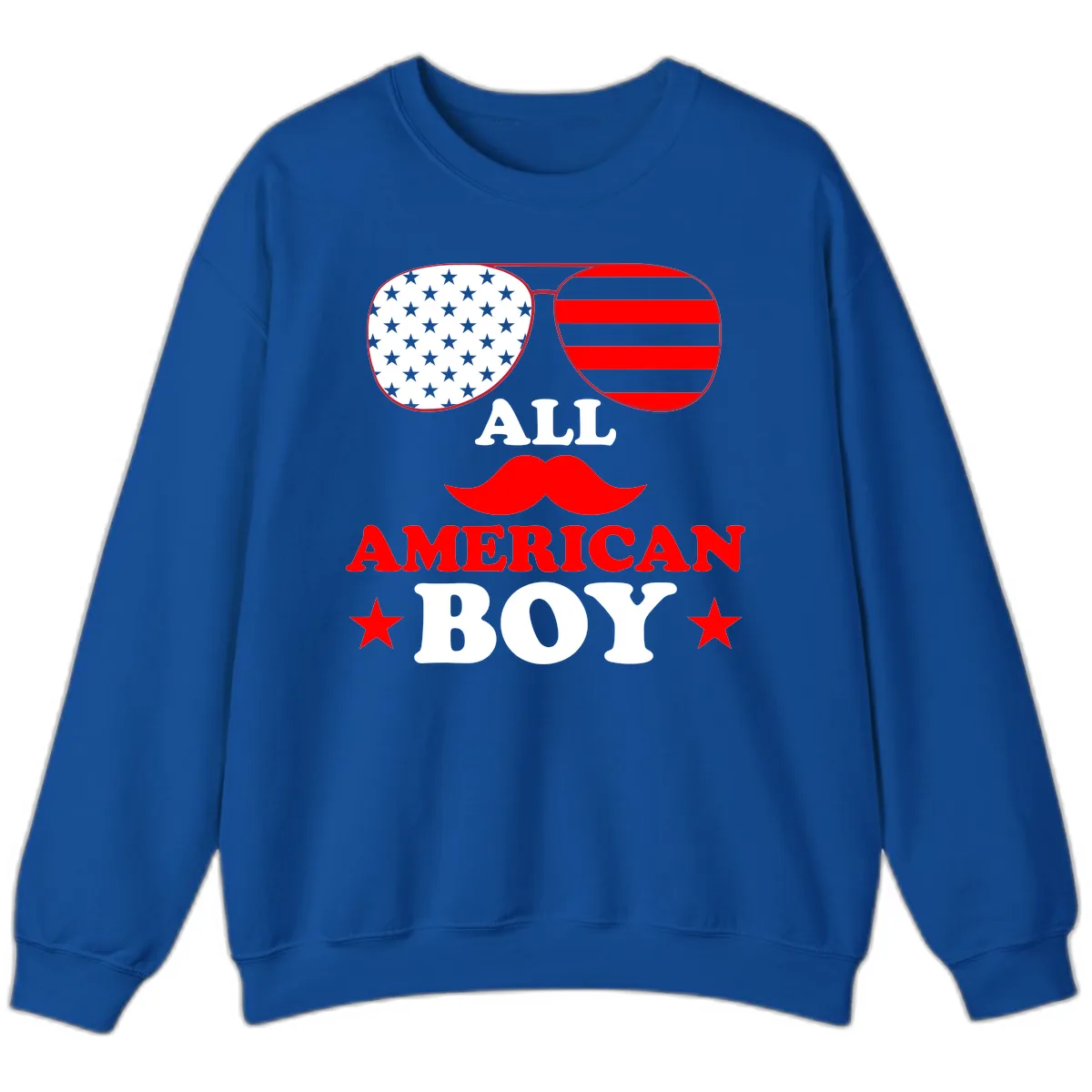 All American Boy Patriotic Aviator Design Sweatshirt in Royal