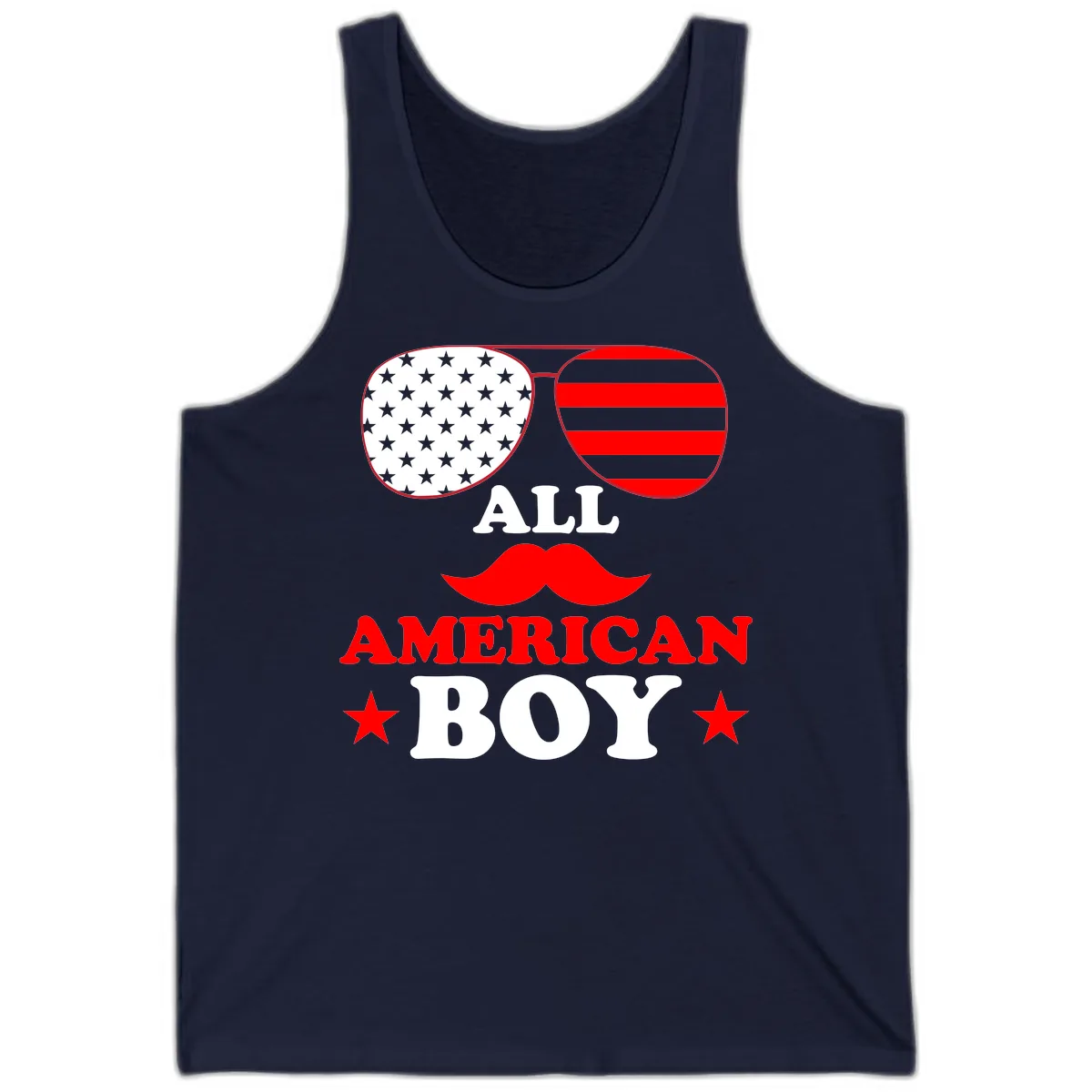 All American Boy Patriotic Aviator Design Tank in Navy