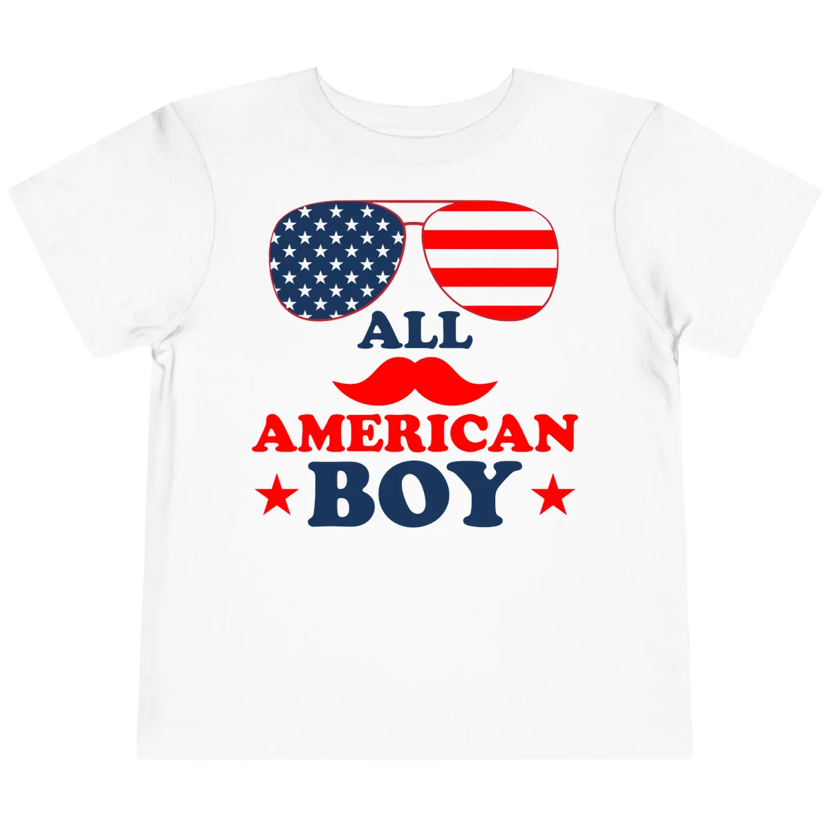 All American Boy Patriotic Aviator Design Toddler T-Shirt in White