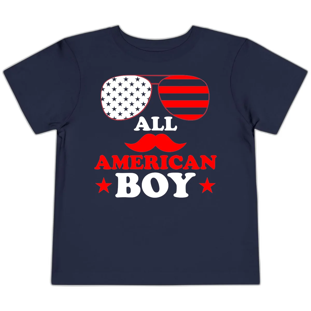 All American Boy Patriotic Aviator Design Toddler T-Shirt in Navy