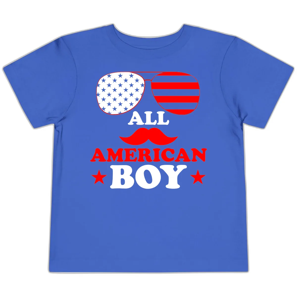 All American Boy Patriotic Aviator Design Toddler T-Shirt in True Royal