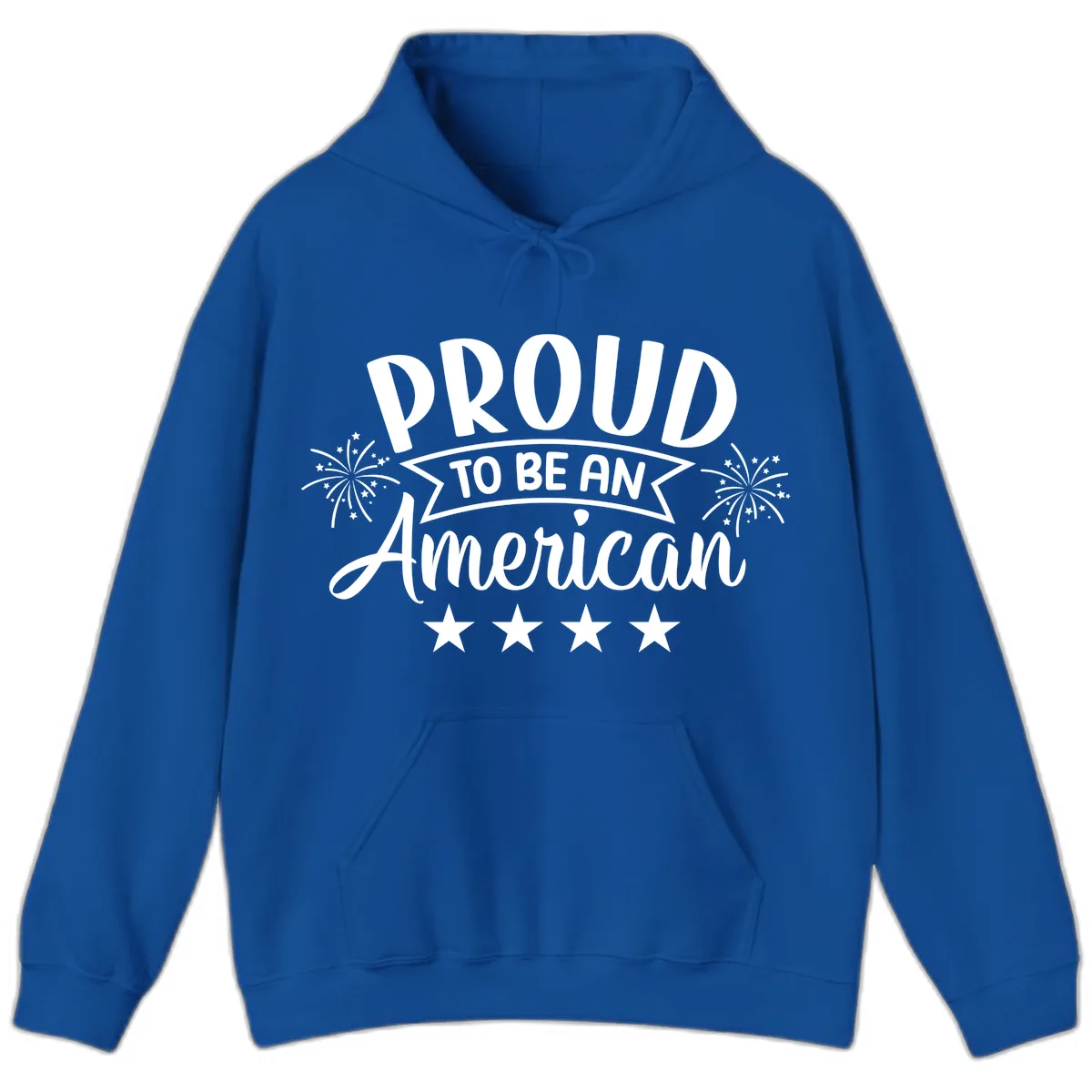 Proud To Be An American Fireworks Stars Hoodie in Royal