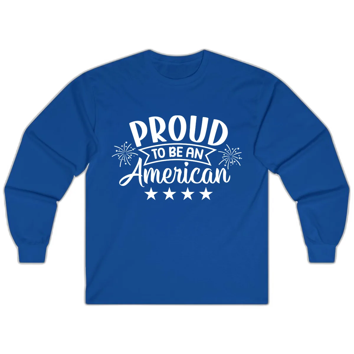 Proud To Be An American Fireworks Stars Long Sleeve in Royal
