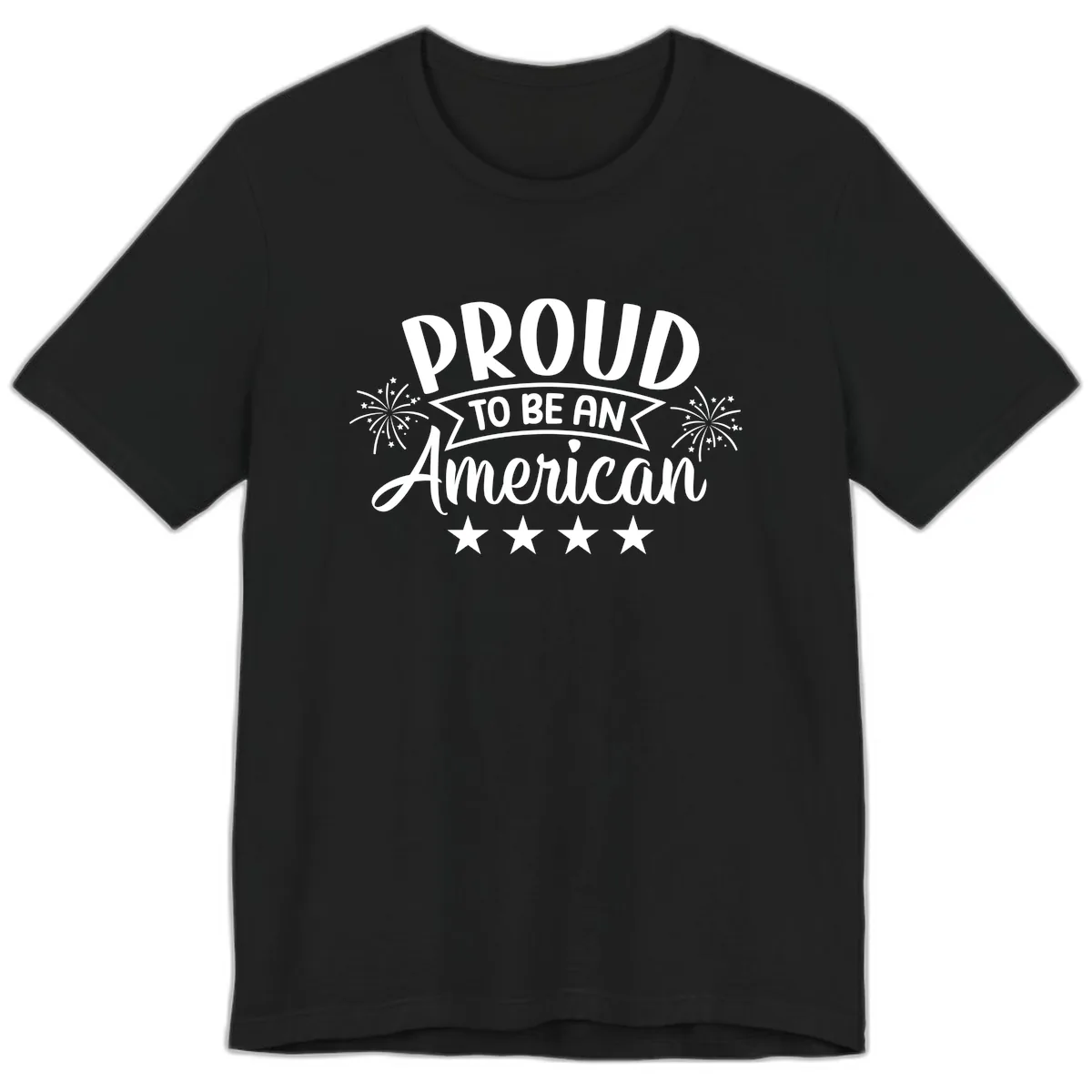Proud To Be An American Fireworks Stars Premium T-Shirt in Black