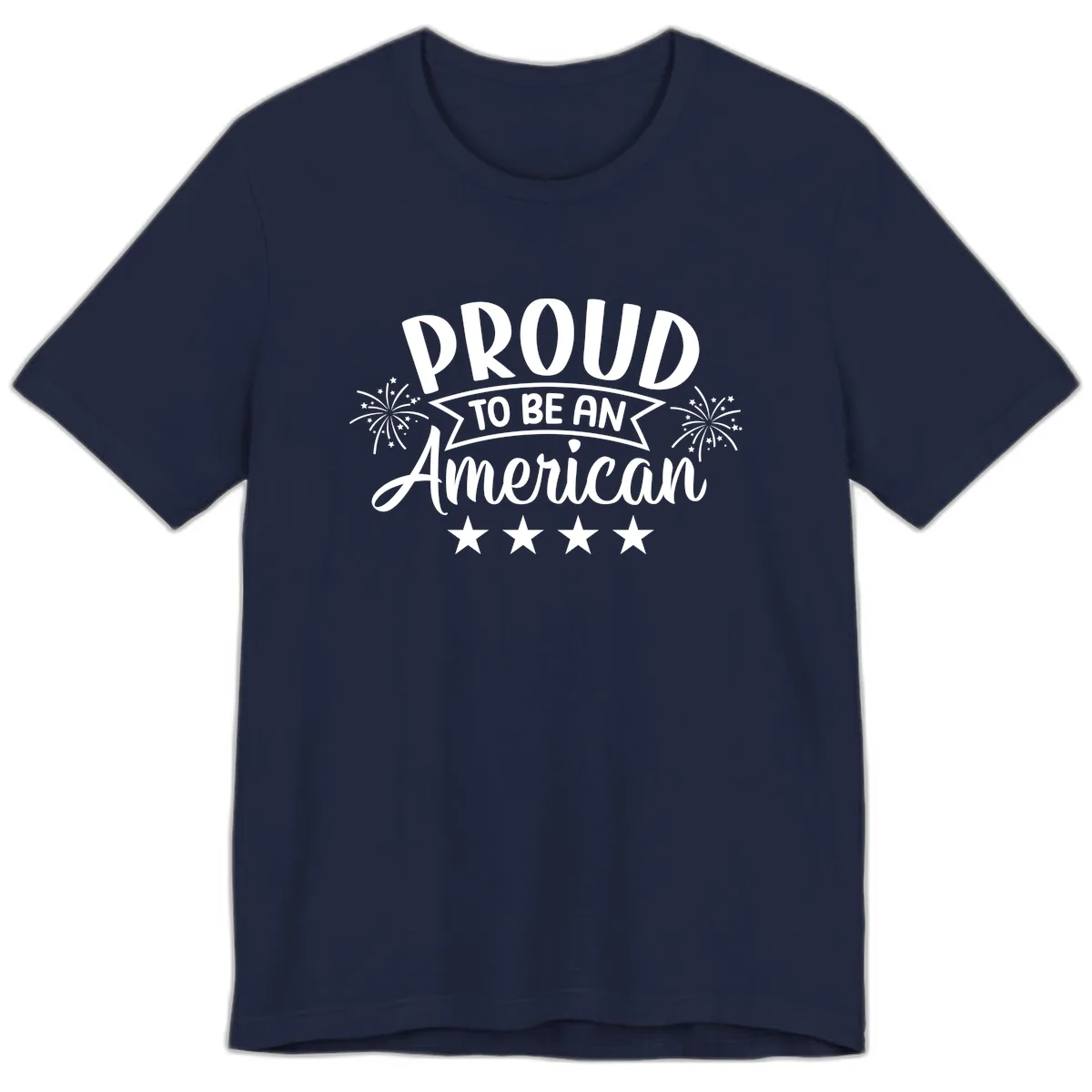 Proud To Be An American Fireworks Stars Premium T-Shirt in Navy