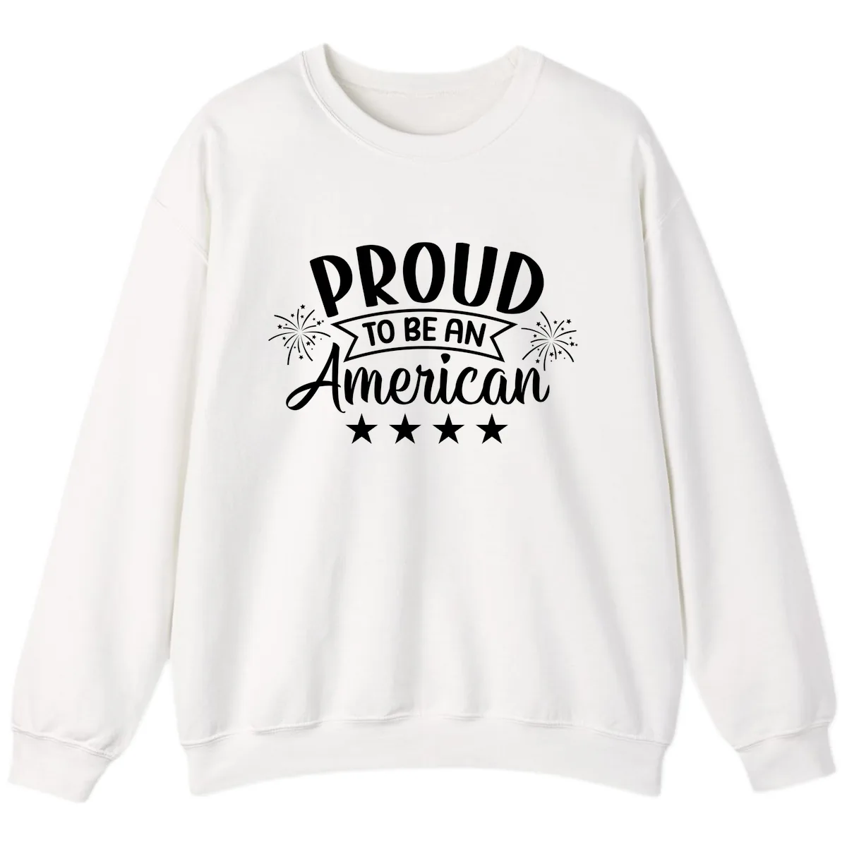 Proud To Be An American Fireworks Stars Sweatshirt in White