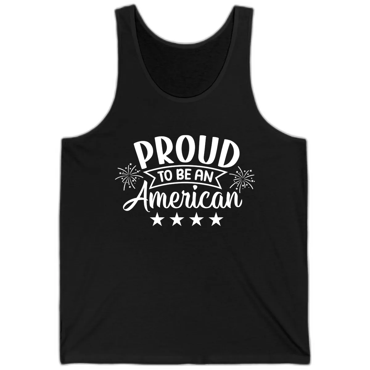 Proud To Be An American Fireworks Stars Tank in Black