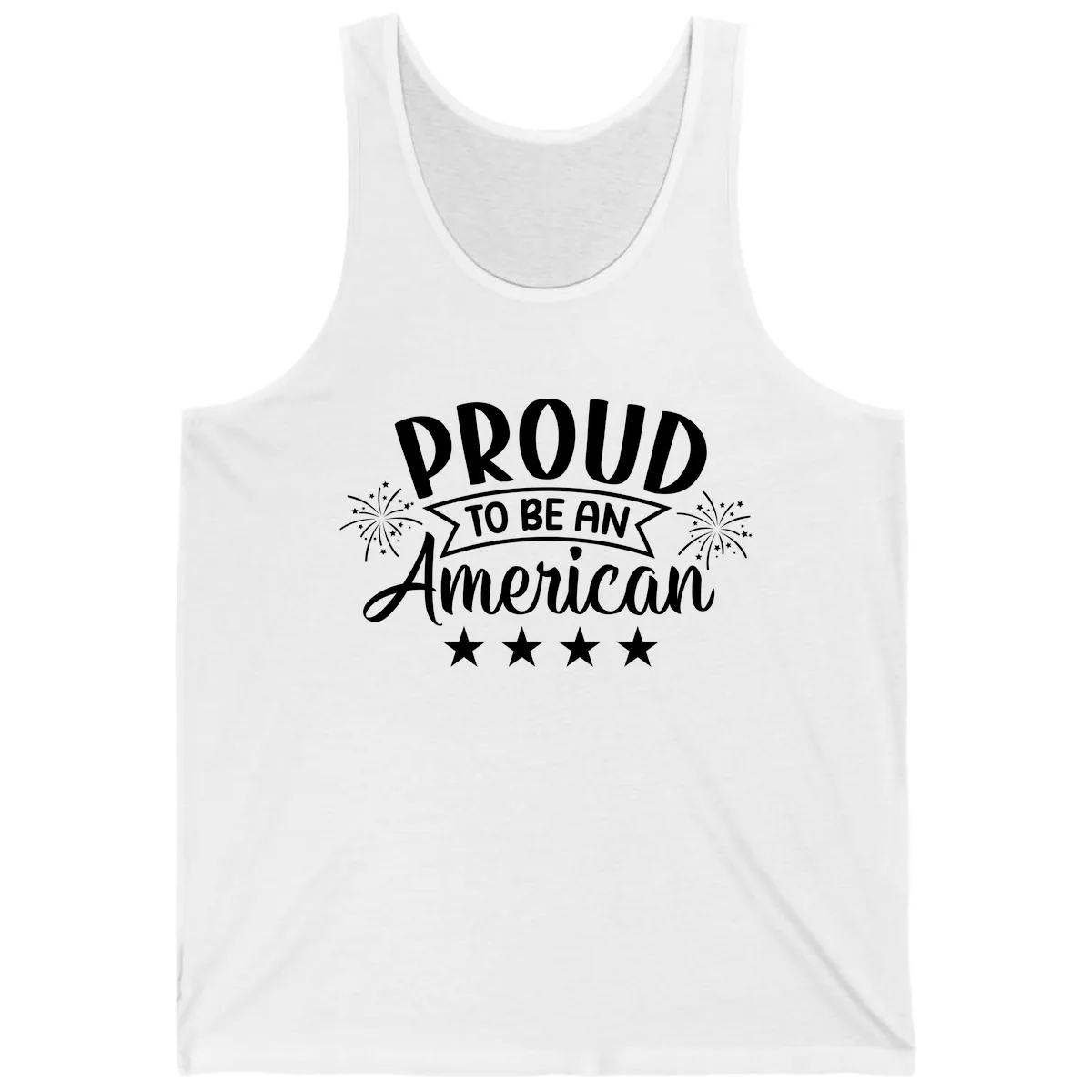 Proud To Be An American Fireworks Stars Tank in White