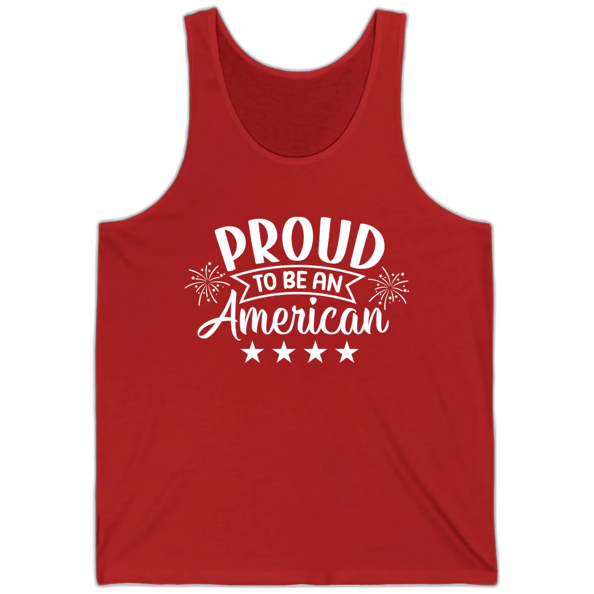 Proud To Be An American Fireworks Stars Tank in Red