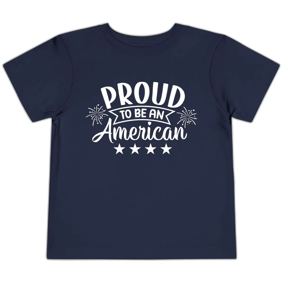 Proud To Be An American Fireworks Stars Toddler T-Shirt in Navy