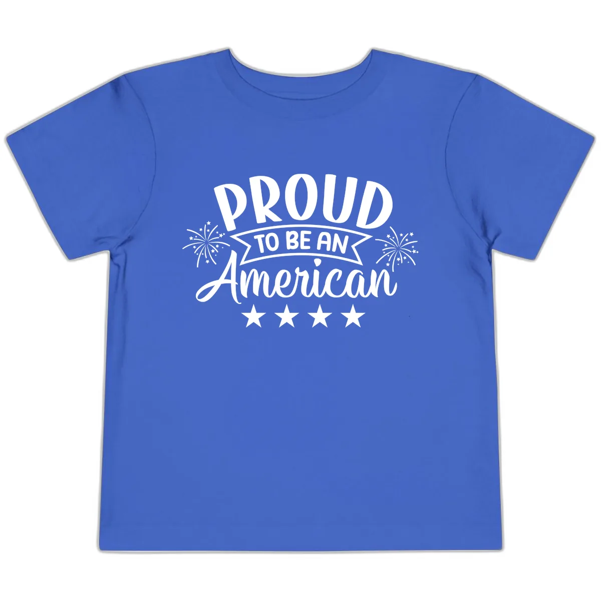 Proud To Be An American Fireworks Stars Toddler T-Shirt in True Royal