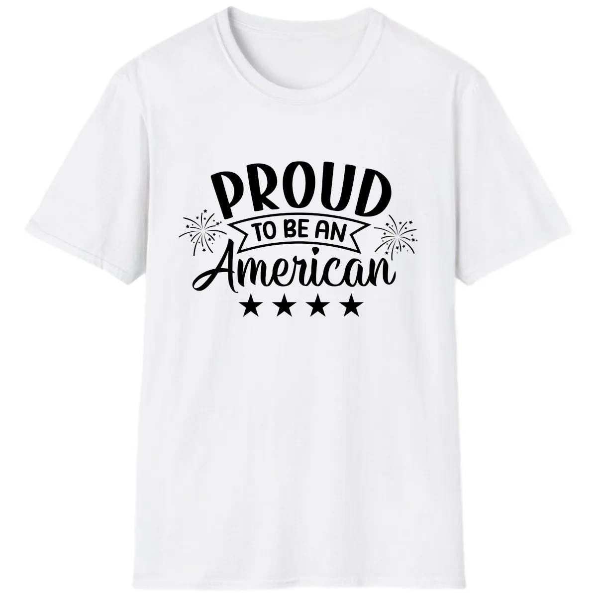 Proud To Be An American Fireworks Stars T-Shirt in White