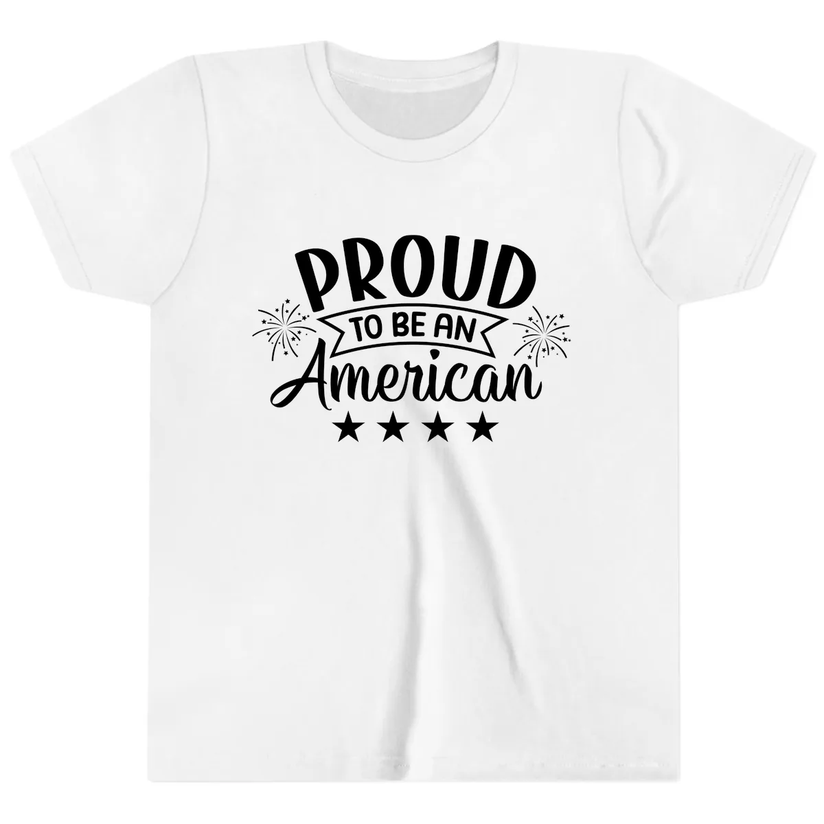 Proud To Be An American Fireworks Stars Youth T-Shirt in White