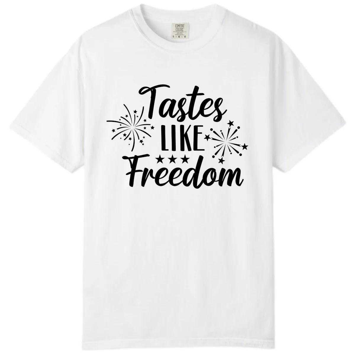 Tastes Like Freedom Fireworks Design Comfort Color in White