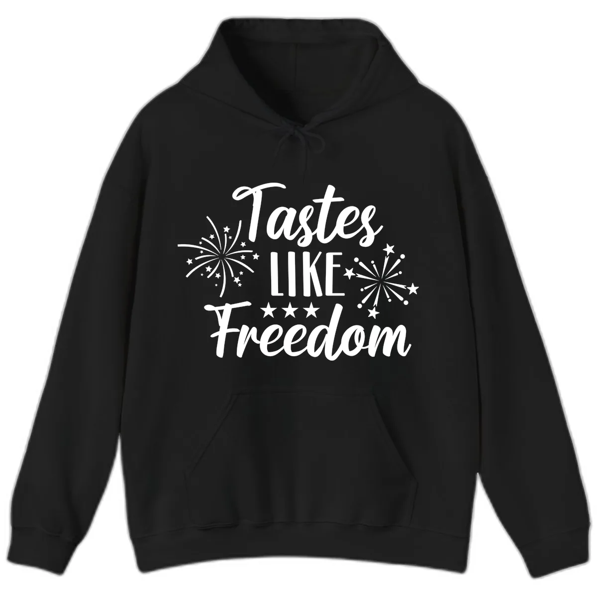 Tastes Like Freedom Fireworks Design Hoodie in Black