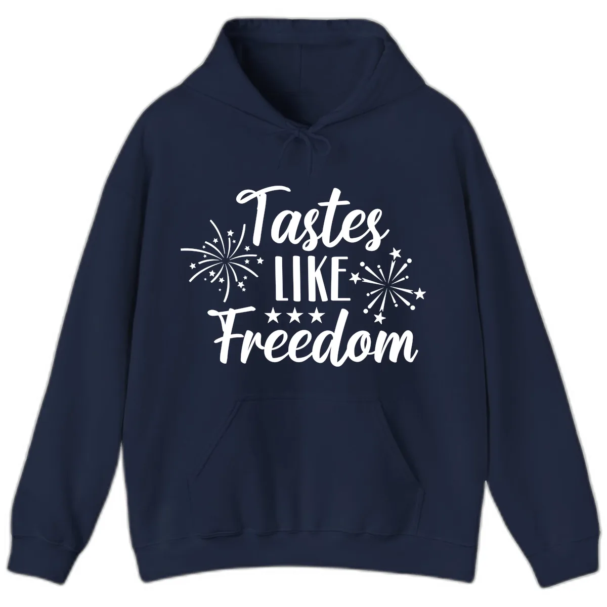 Tastes Like Freedom Fireworks Design Hoodie in Navy