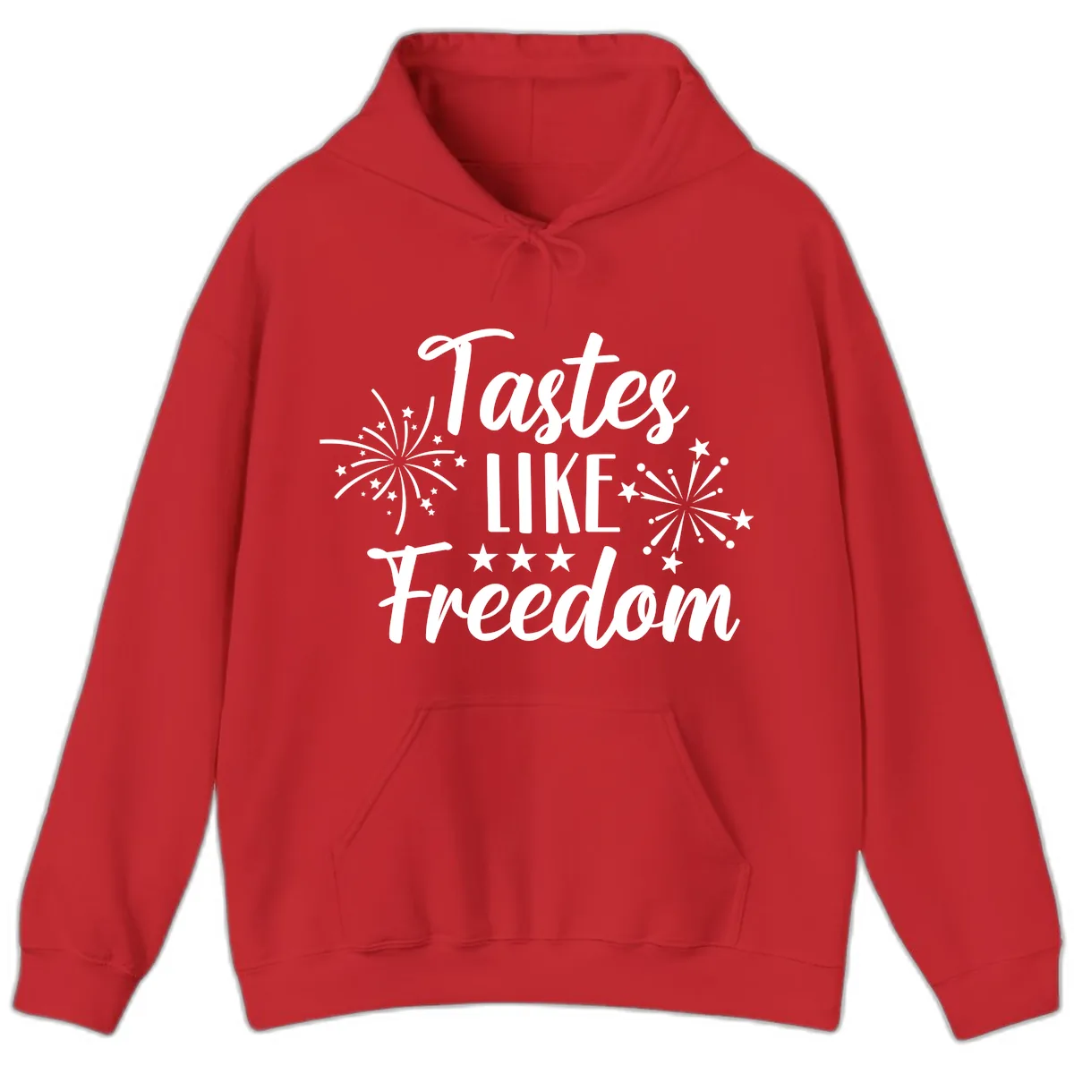 Tastes Like Freedom Fireworks Design Hoodie in Red