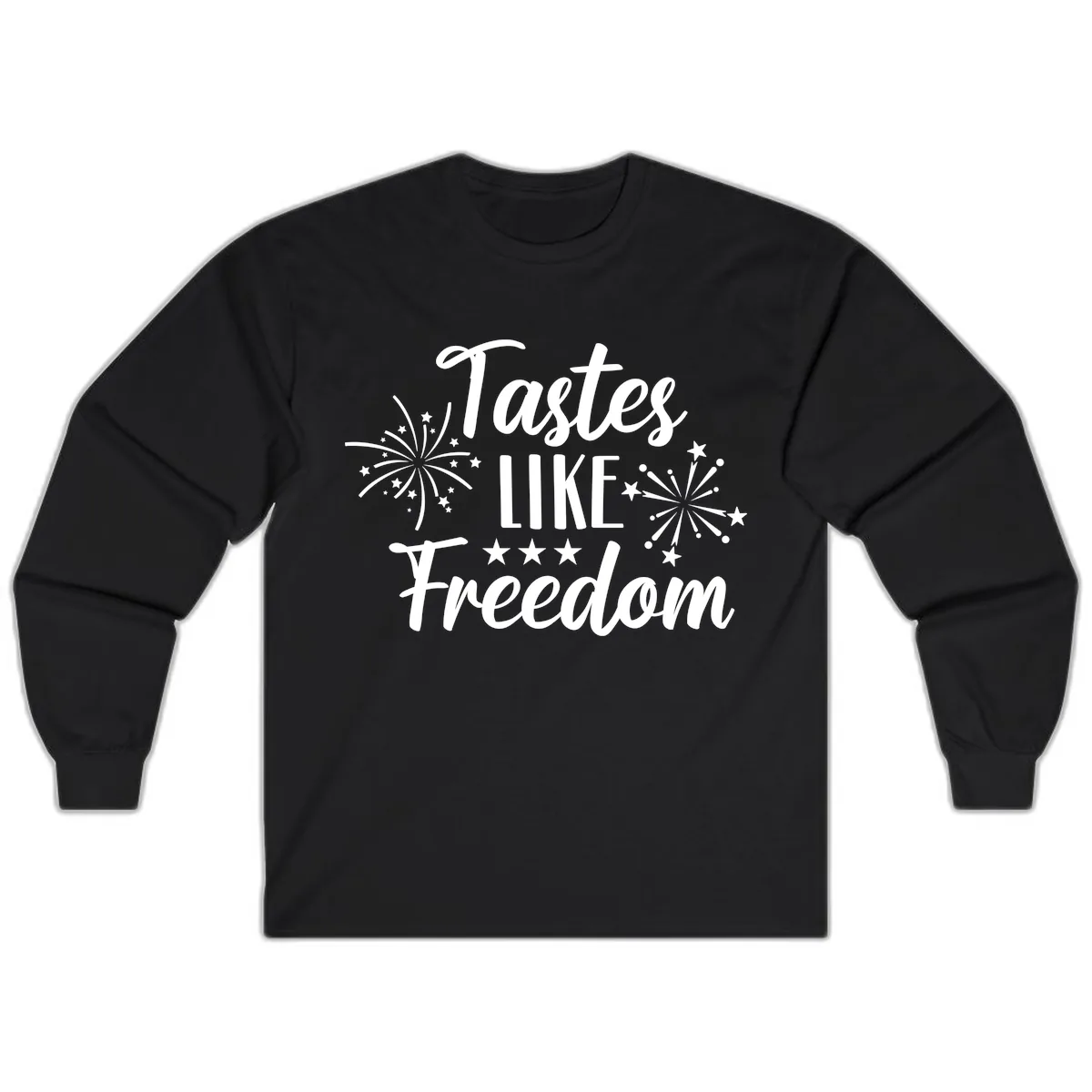 Tastes Like Freedom Fireworks Design Long Sleeve in Black