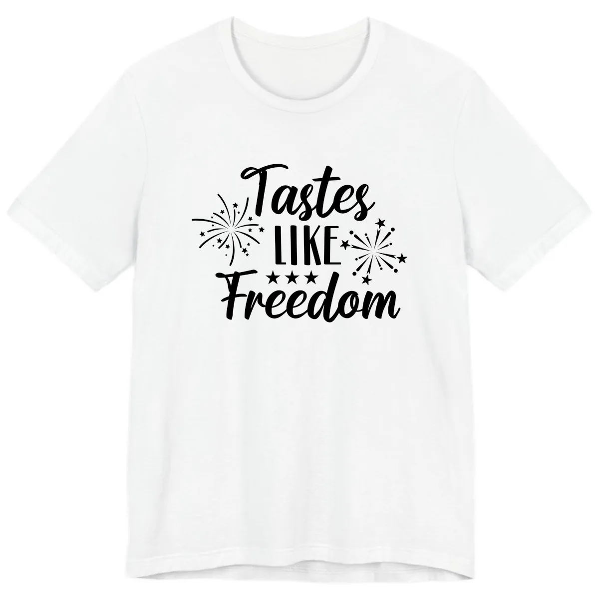 Tastes Like Freedom Fireworks Design Premium T-Shirt in White
