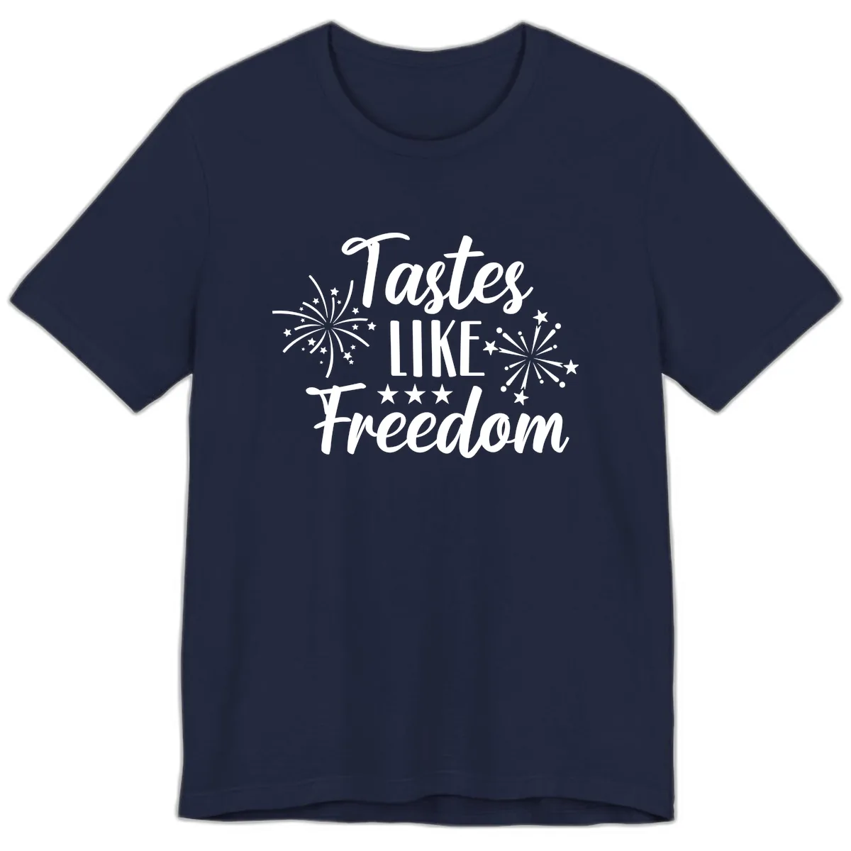 Tastes Like Freedom Fireworks Design Premium T-Shirt in Navy