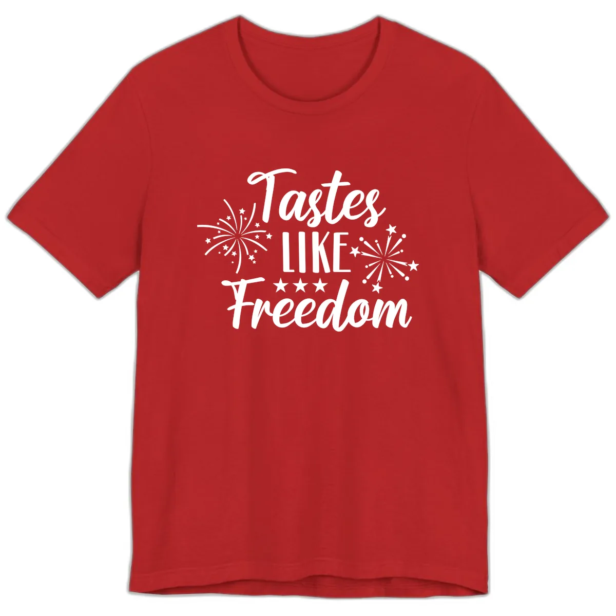 Tastes Like Freedom Fireworks Design Premium T-Shirt in Red