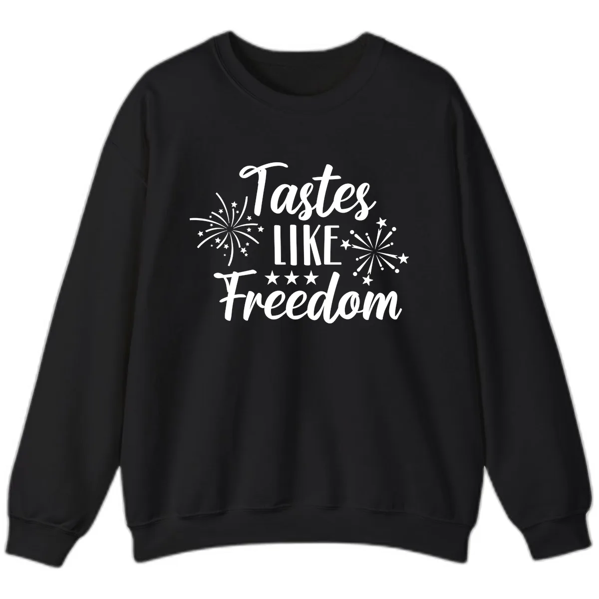 Tastes Like Freedom Fireworks Design Sweatshirt in Black