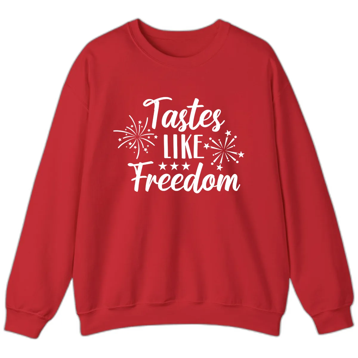Tastes Like Freedom Fireworks Design Sweatshirt in Red
