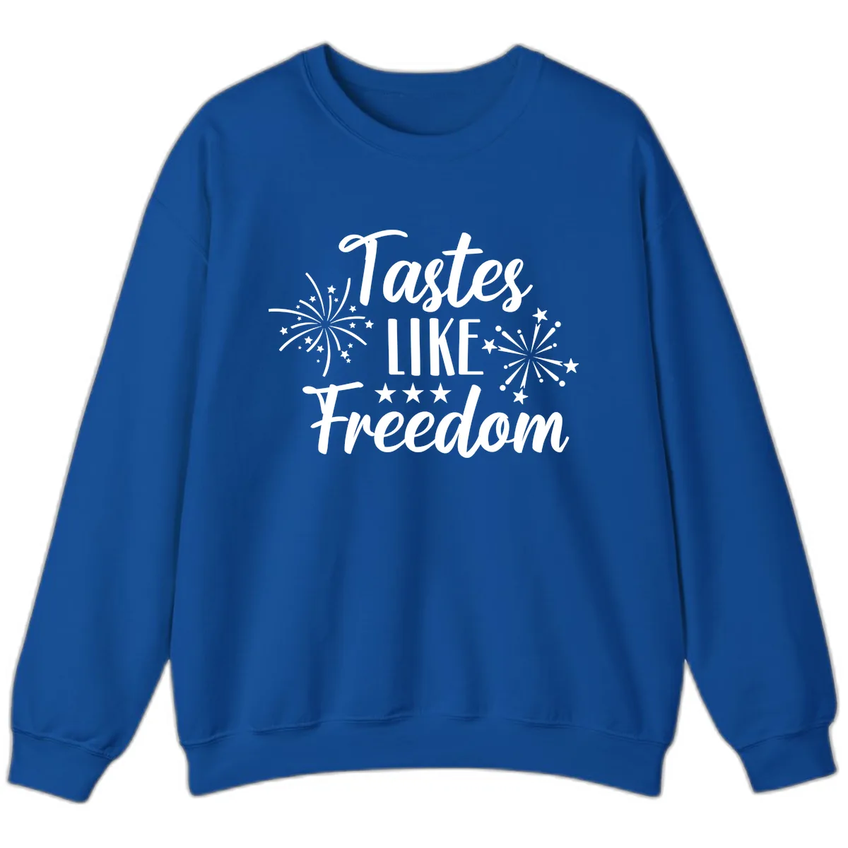 Tastes Like Freedom Fireworks Design Sweatshirt in Royal