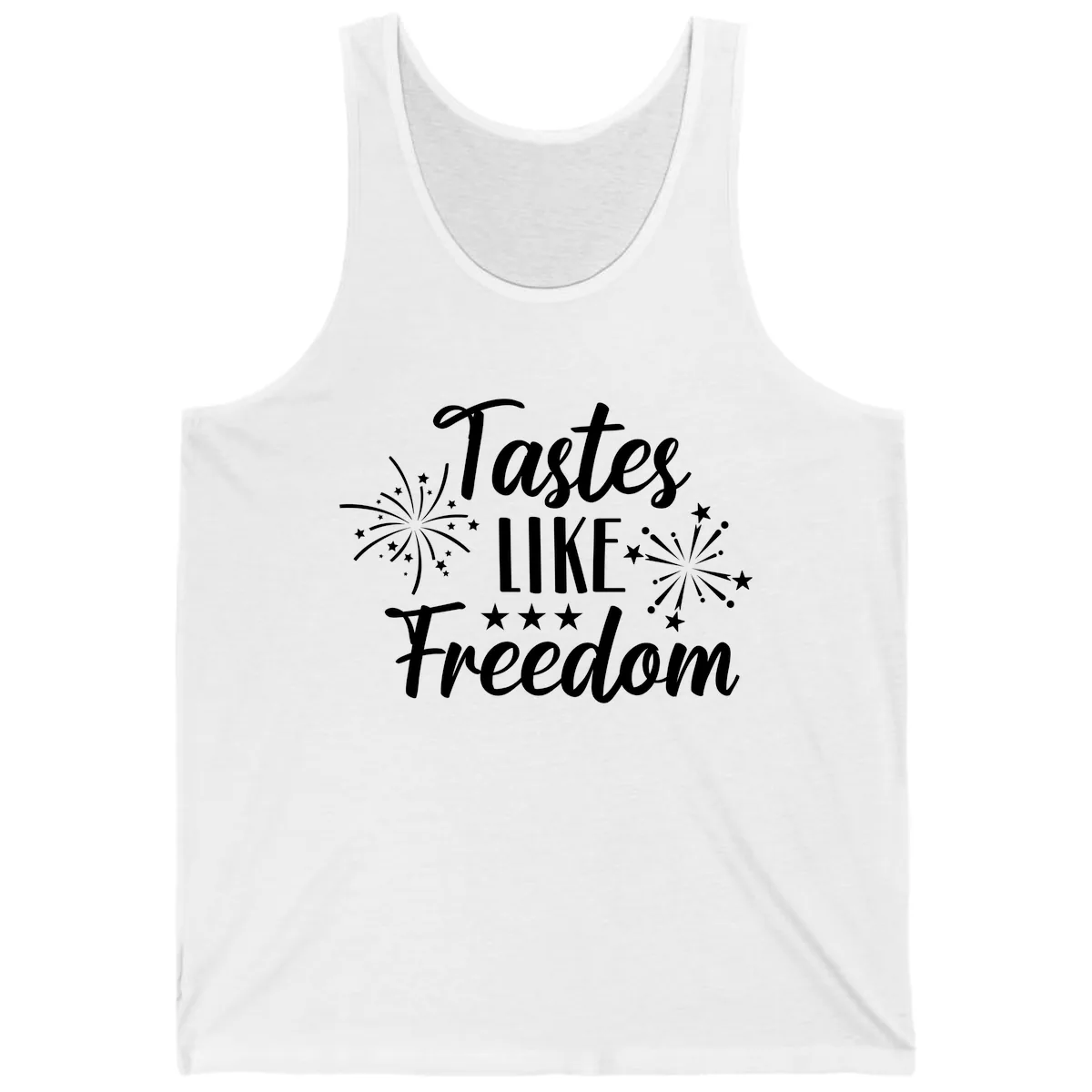 Tastes Like Freedom Fireworks Design Tank in White
