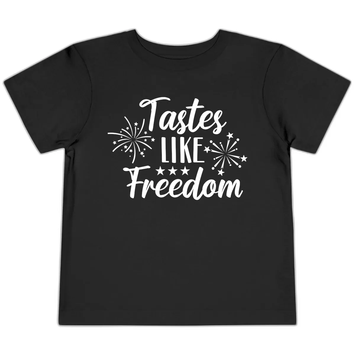 Tastes Like Freedom Fireworks Design Toddler T-Shirt in Black