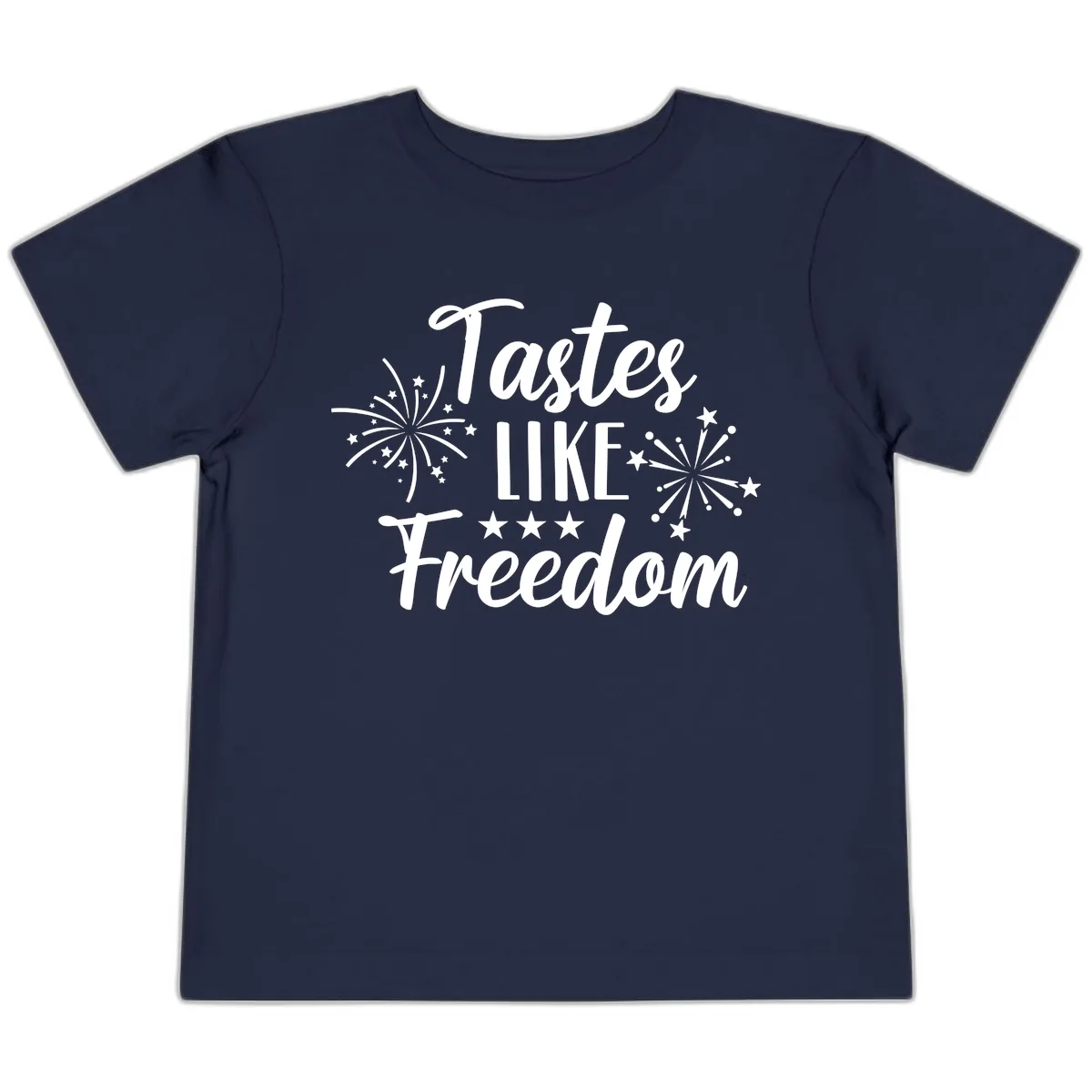 Tastes Like Freedom Fireworks Design Toddler T-Shirt in Navy