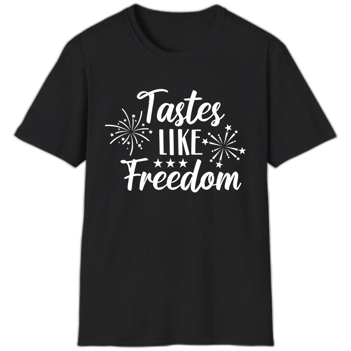 Tastes Like Freedom Fireworks Design T-Shirt in Black