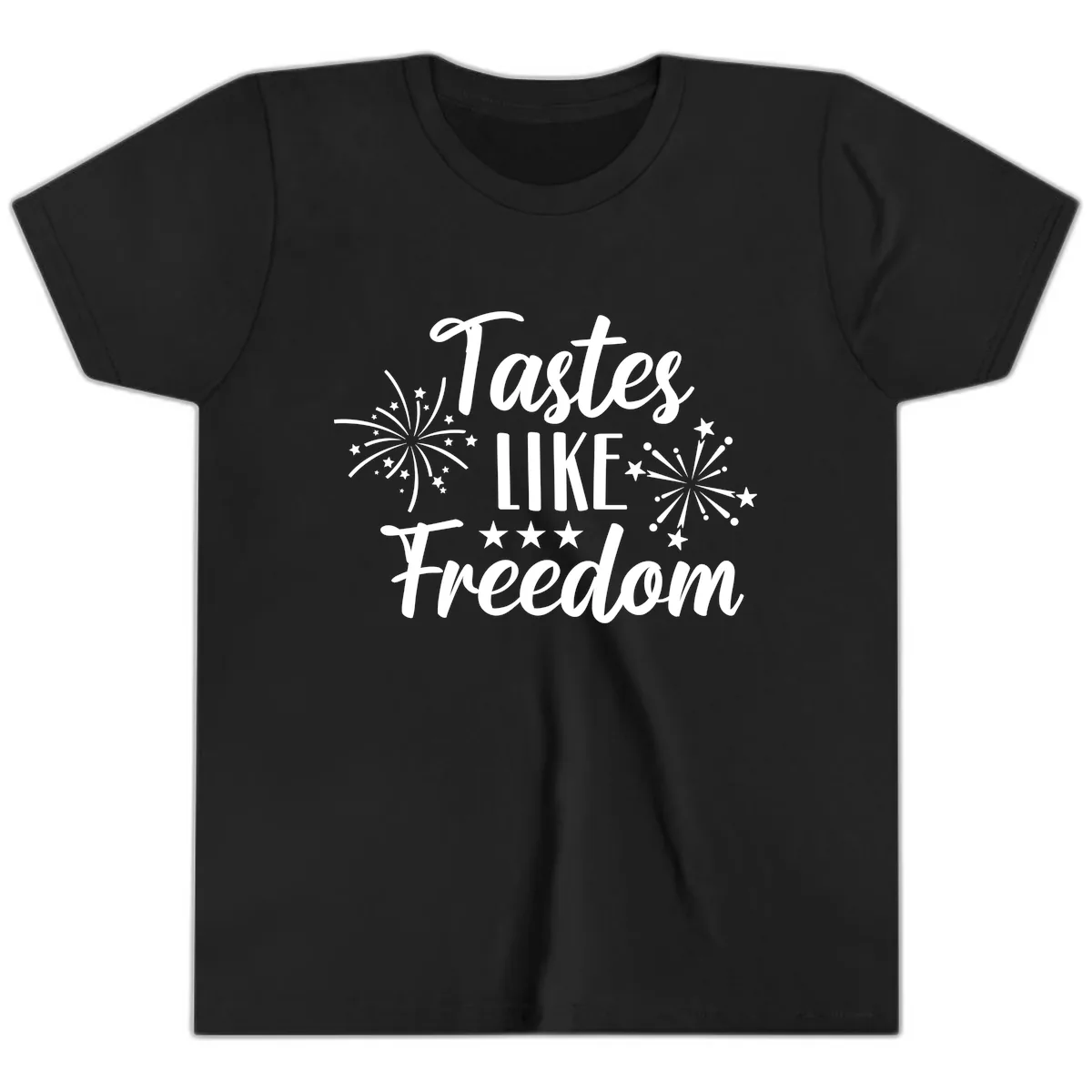 Tastes Like Freedom Fireworks Design Youth T-Shirt in Black