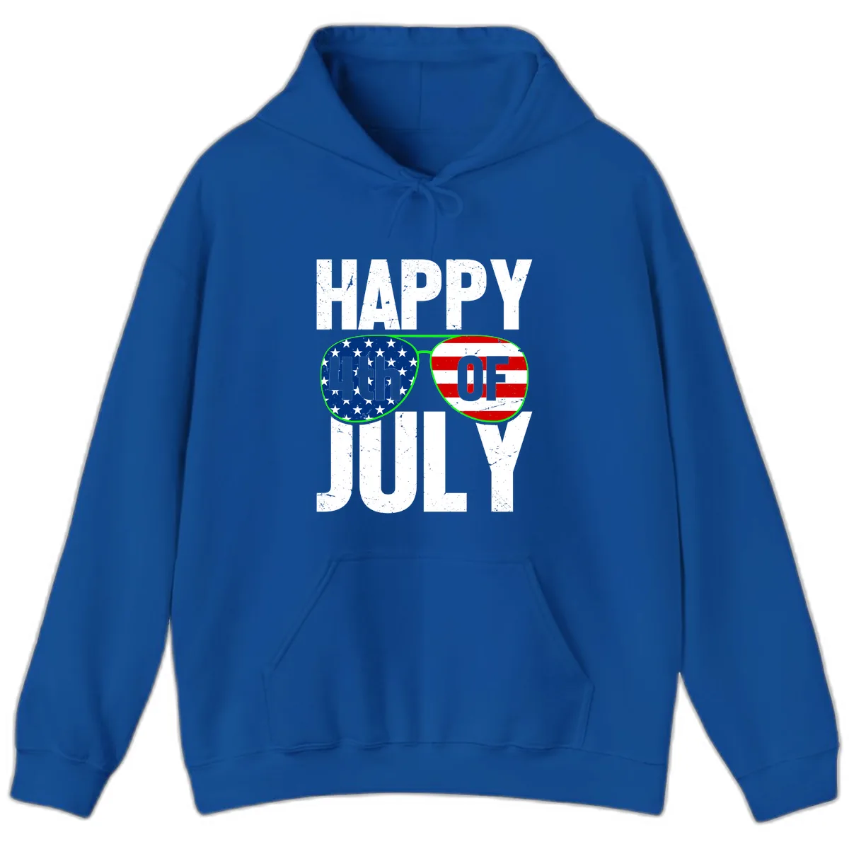 Happy Fourth Of July Sunglasses Flag Hoodie in Royal