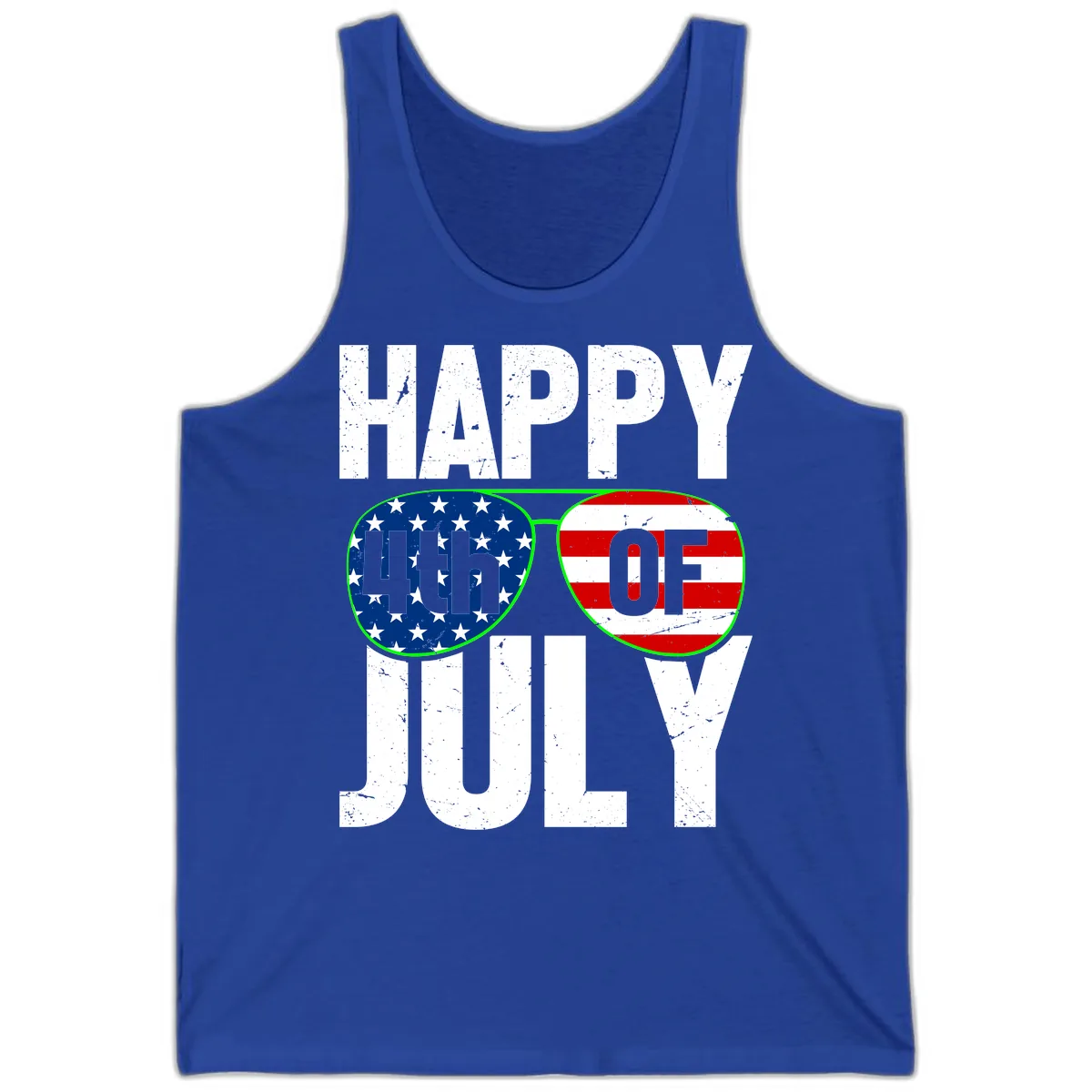 Happy Fourth Of July Sunglasses Flag Tank in True Royal