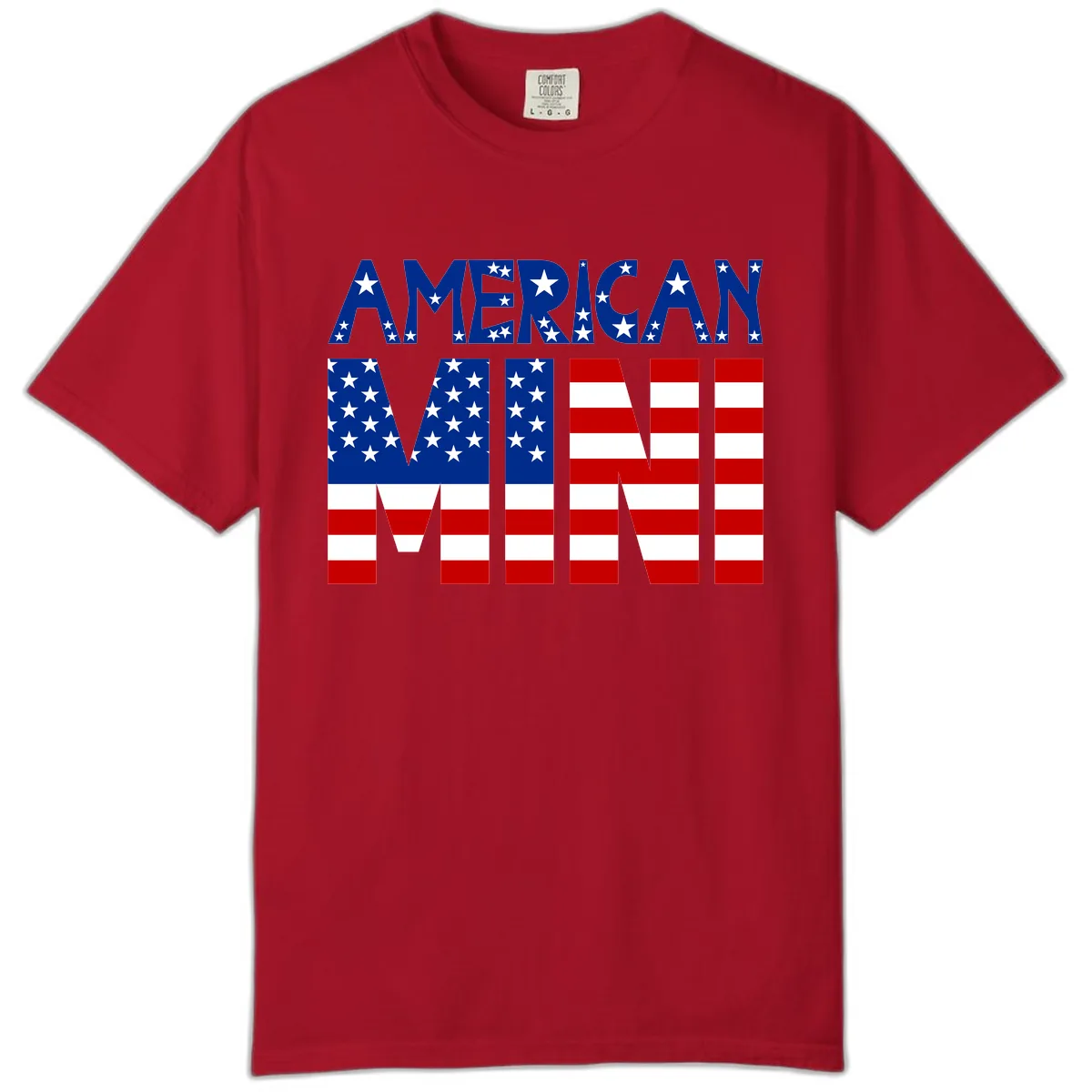 American Mini Flag Typography Design Comfort Color in Red