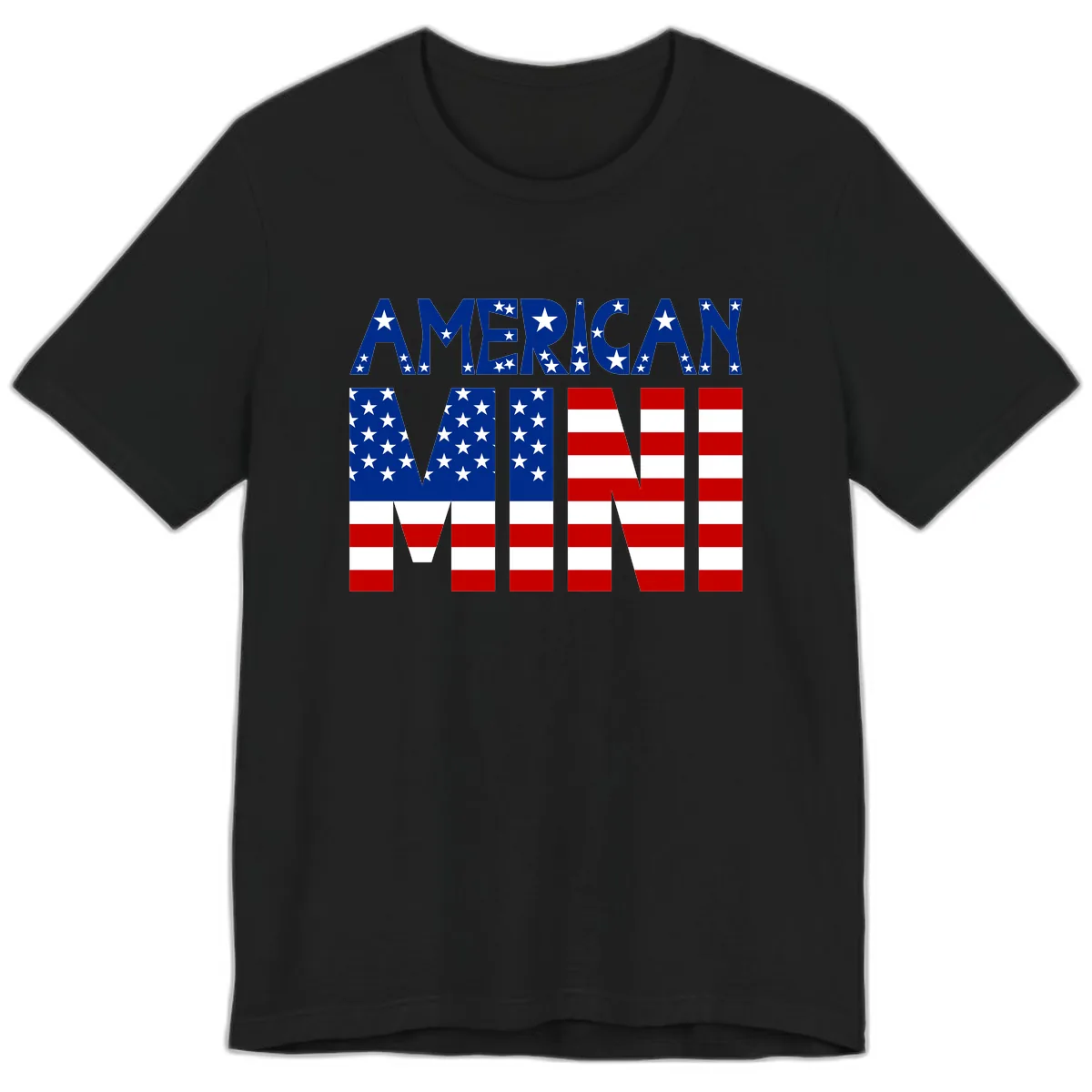 American Mini Flag Typography Design Premium T-Shirt in Black
