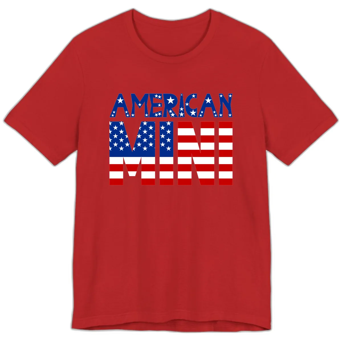 American Mini Flag Typography Design Premium T-Shirt in Red