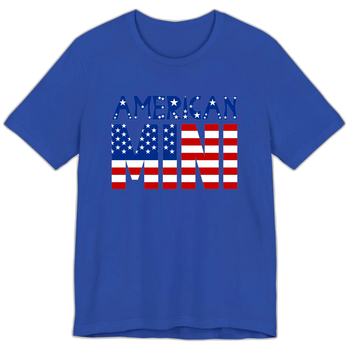 American Mini Flag Typography Design Premium T-Shirt in True Royal