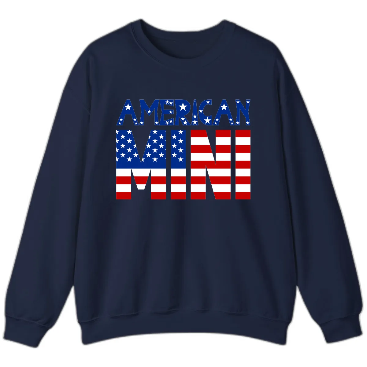 American Mini Flag Typography Design Sweatshirt in Navy