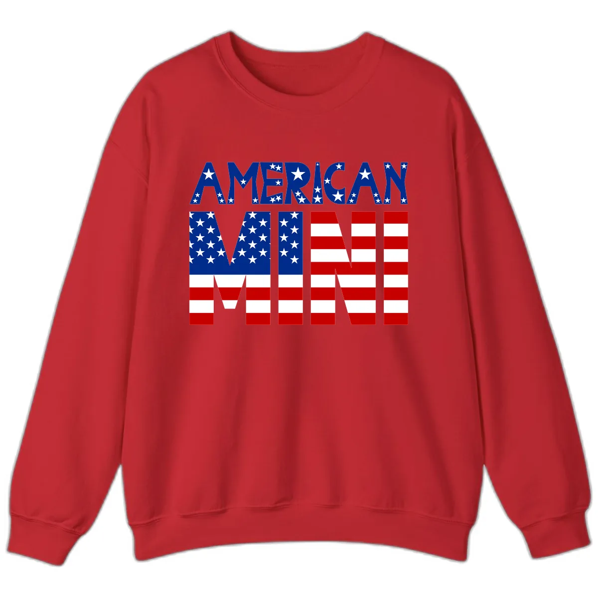 American Mini Flag Typography Design Sweatshirt in Red