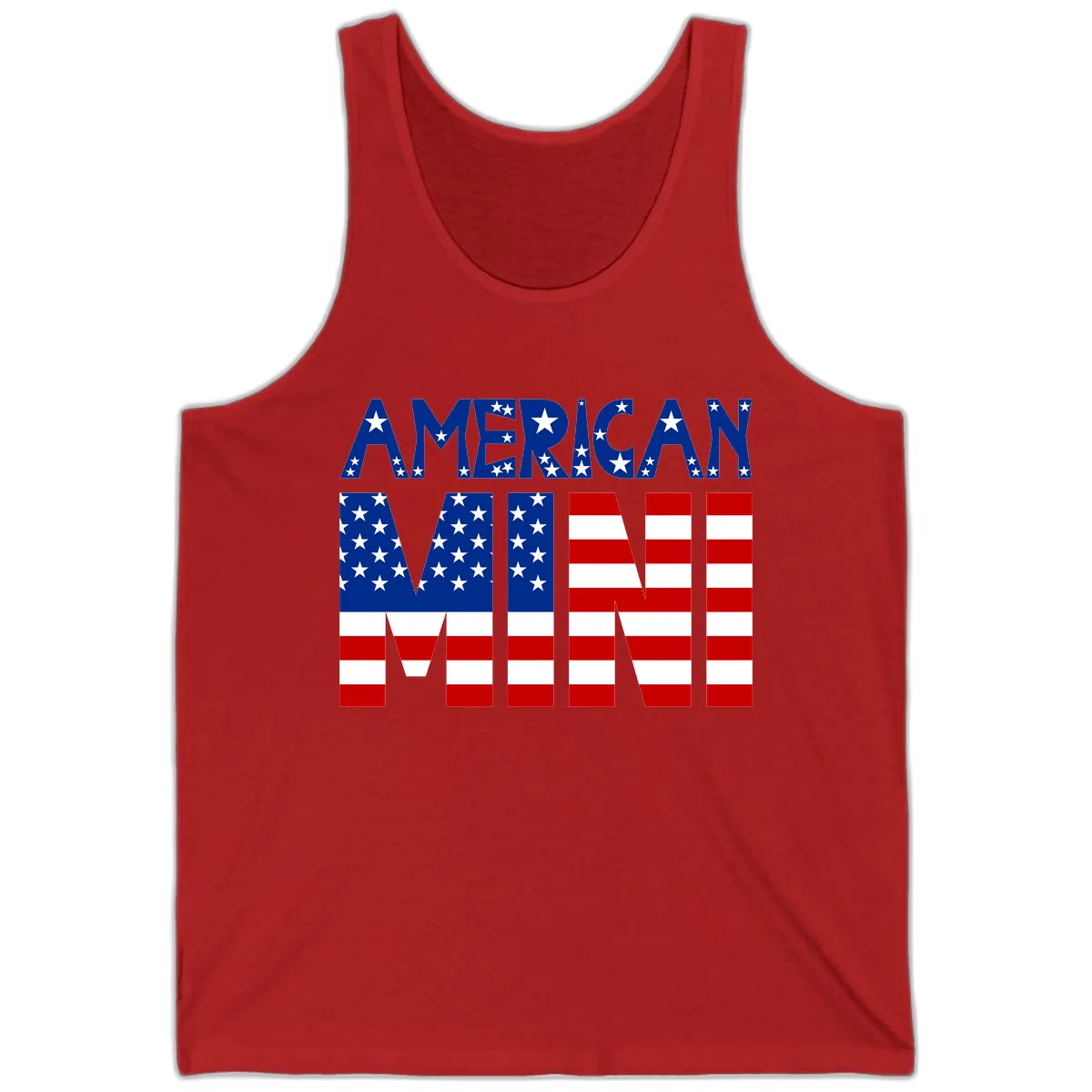 American Mini Flag Typography Design Tank in Red