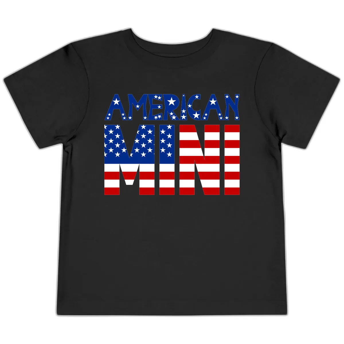 American Mini Flag Typography Design Toddler T-Shirt in Black