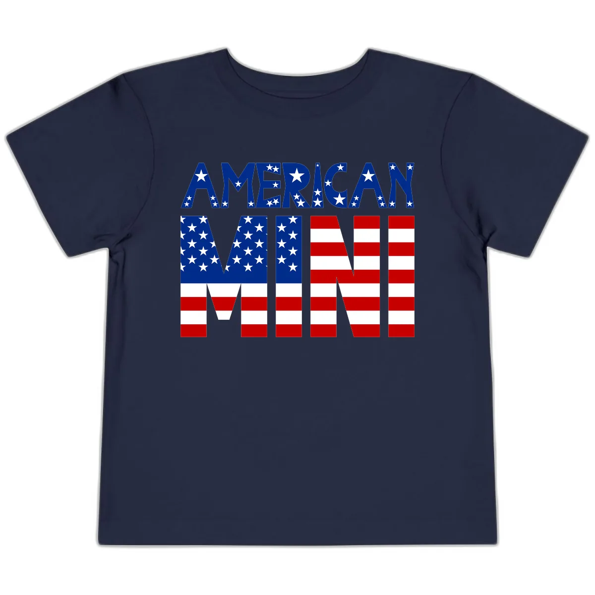 American Mini Flag Typography Design Toddler T-Shirt in Navy