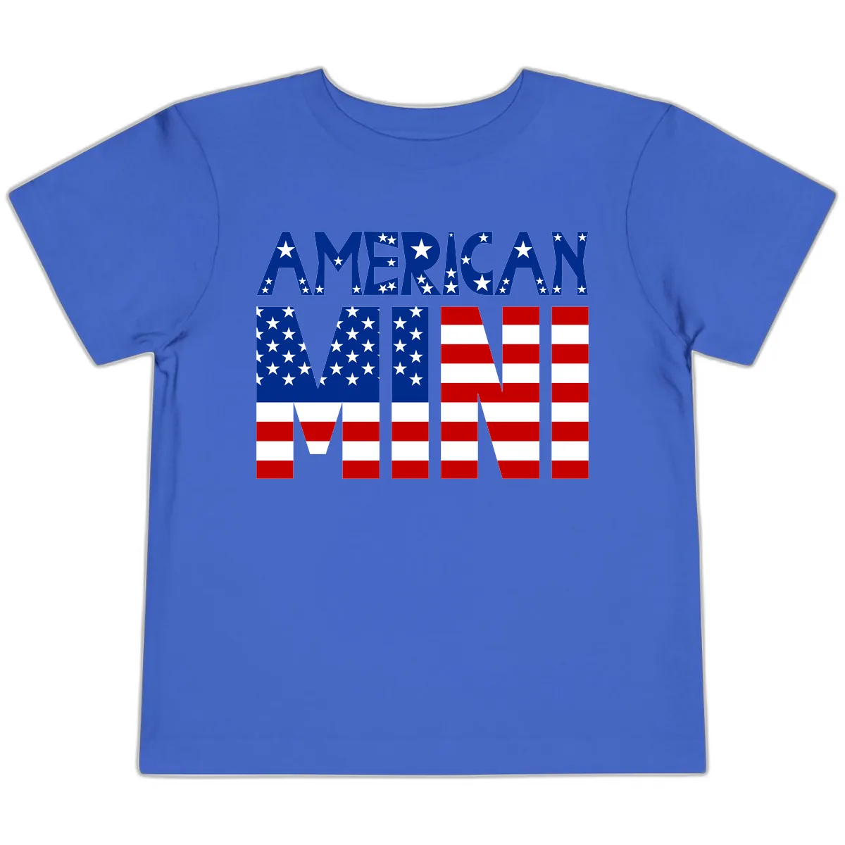 American Mini Flag Typography Design Toddler T-Shirt in True Royal