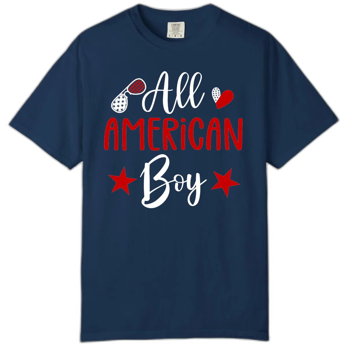 All American Boy Patriotic Fourth Of July Comfort Color in Navy