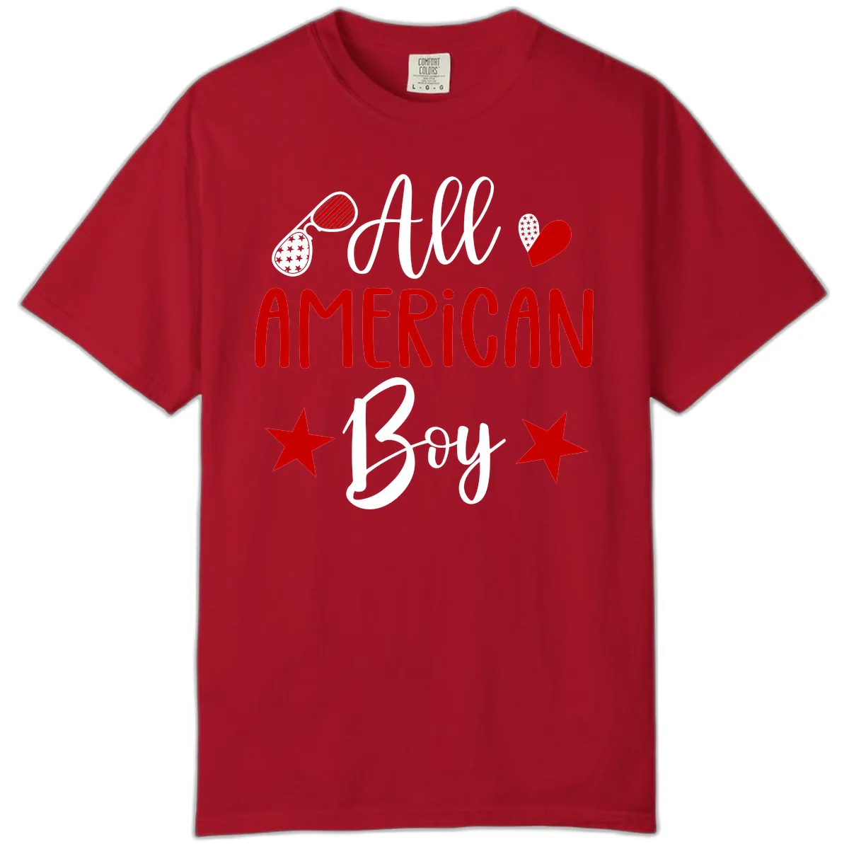 All American Boy Patriotic Fourth Of July Comfort Color in Red